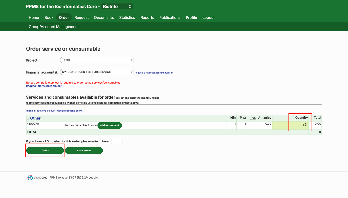 Quantity field for Human Data Disclosure