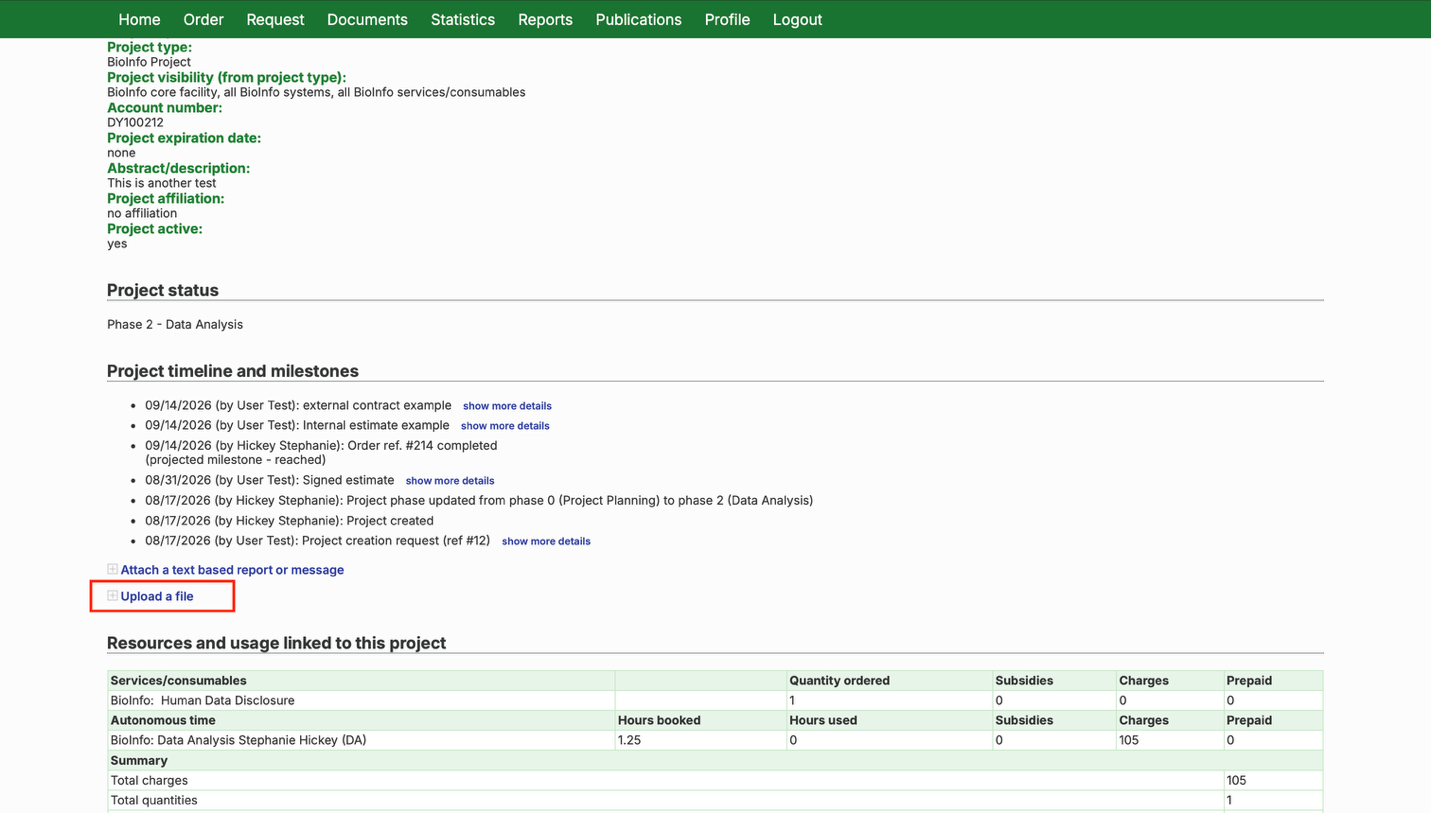 Upload a file link