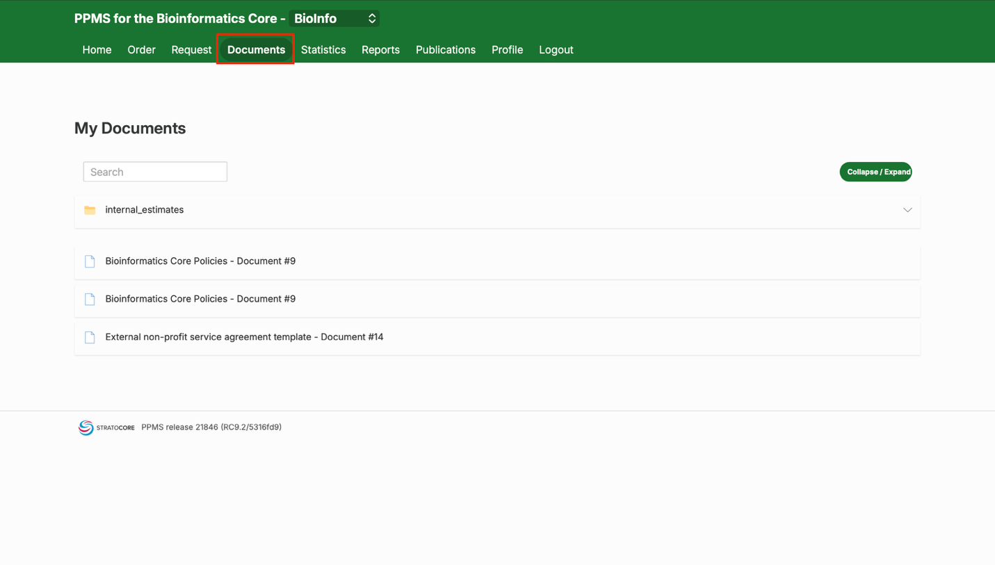 Documents tab